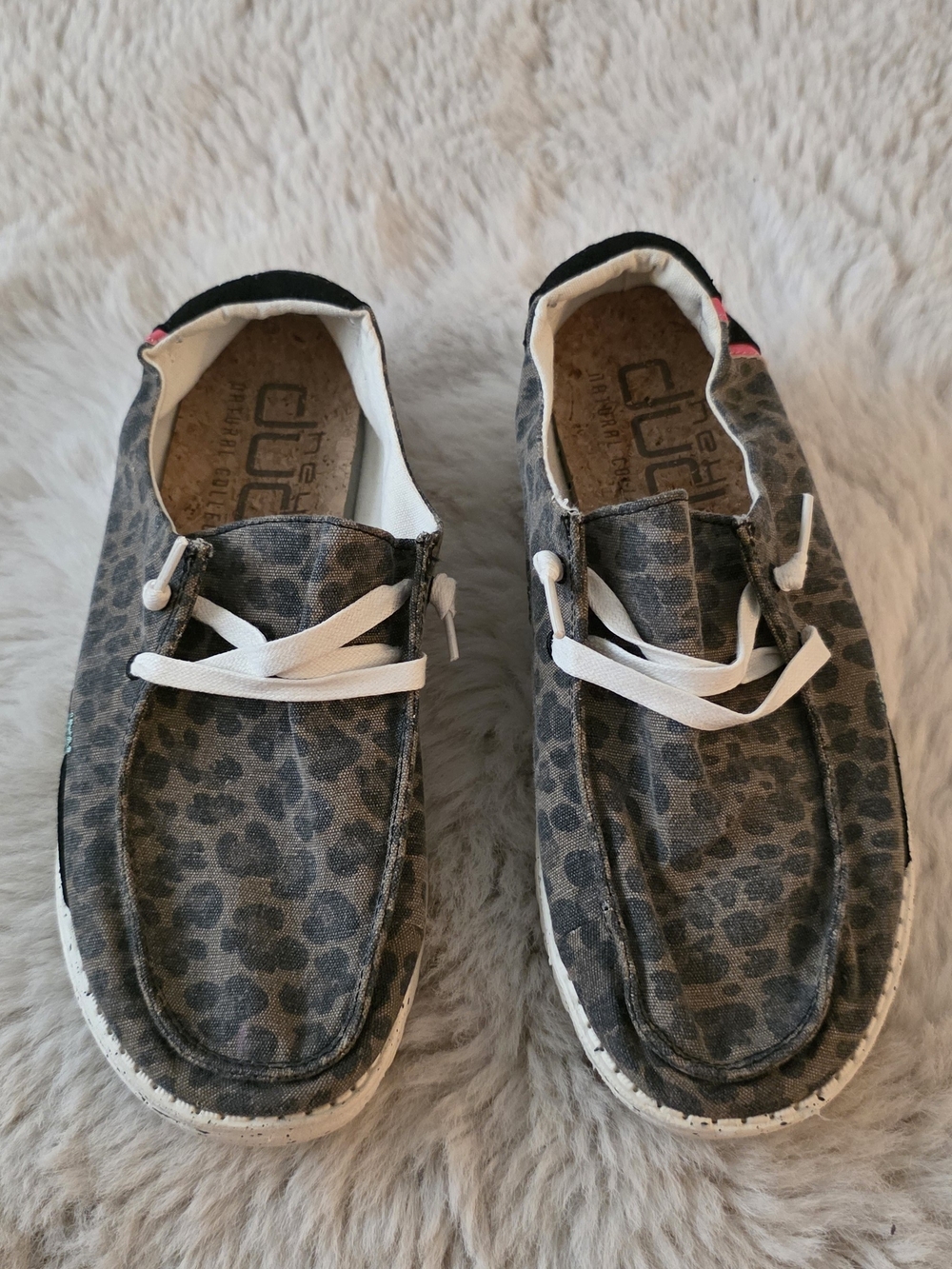 Hey Dude Women's Leopard-Print Slip-On Loafers - Gray